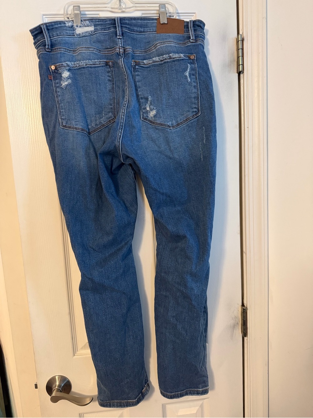 Judy Blue Distressed Medium Blue Boyfriend Jeans - Picture 2 of 4